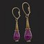Mittelalterliche lila Amethyst hängende Ohrringe
