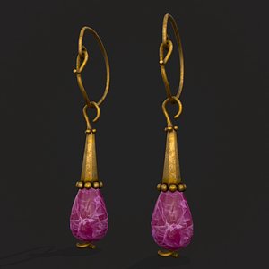 Medieval Lilac Amethyst Hanging Earings