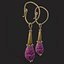 Mittelalterliche lila Amethyst hängende Ohrringe