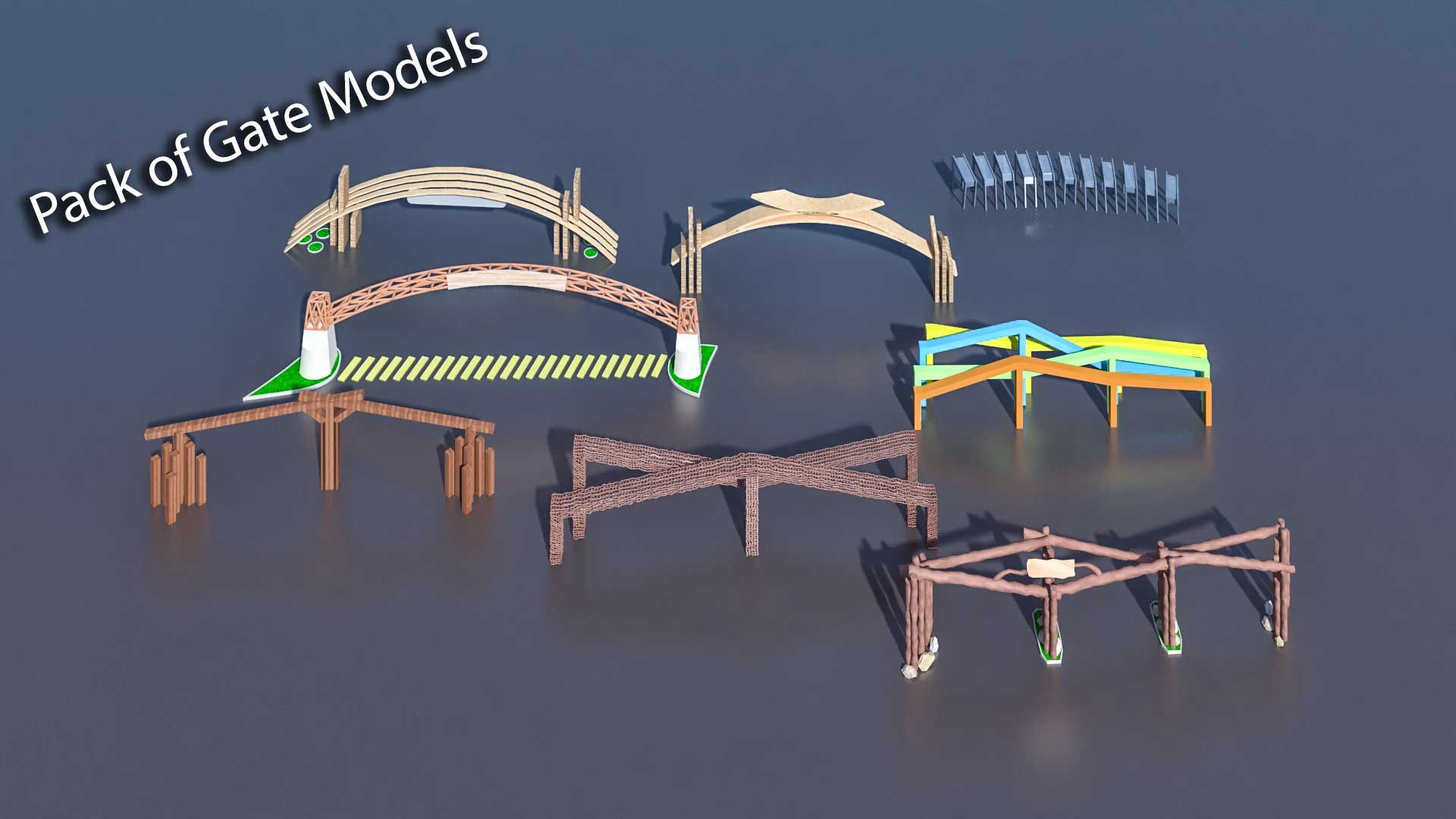 Pack Different Gate 3D Model - TurboSquid 1397938