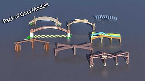 Pack of different type of Gate 3d Models