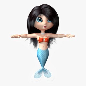 cartoon mermaid 3d model