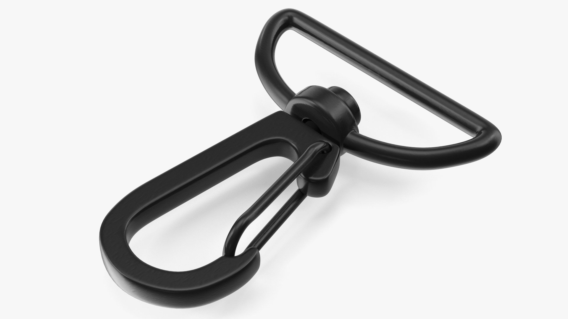 Metal Swivel Clasp Snap Hook Black 3D model preview