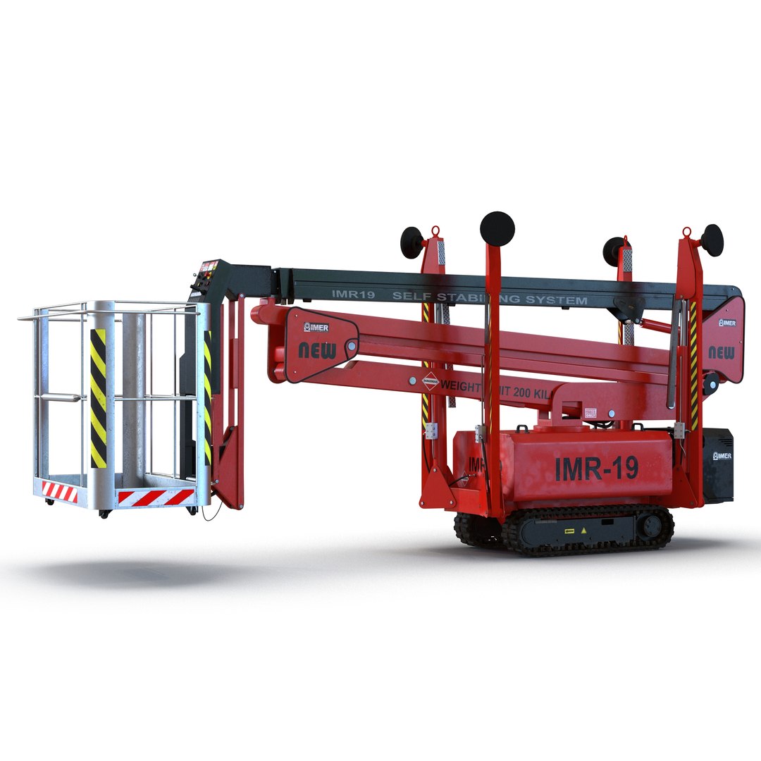 Telescopic Boom Lift Red 2 3D model preview