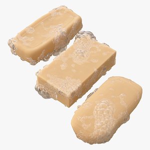 Soap bars With Foam Bubbles M1 3D model