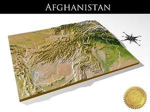 Afghanistan, High resolution 3D relief maps