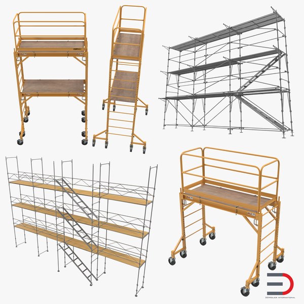 7ft Deluxe Rolling Scaffolding Tower With Internal Stairs