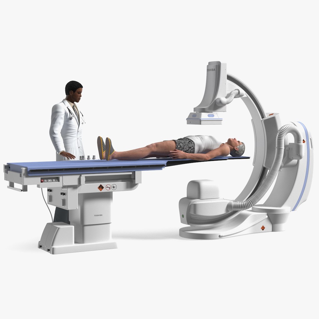 C Arm System with Patient and Doctor 3D model preview