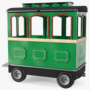 3D Green Railway Carriage Mini Express model