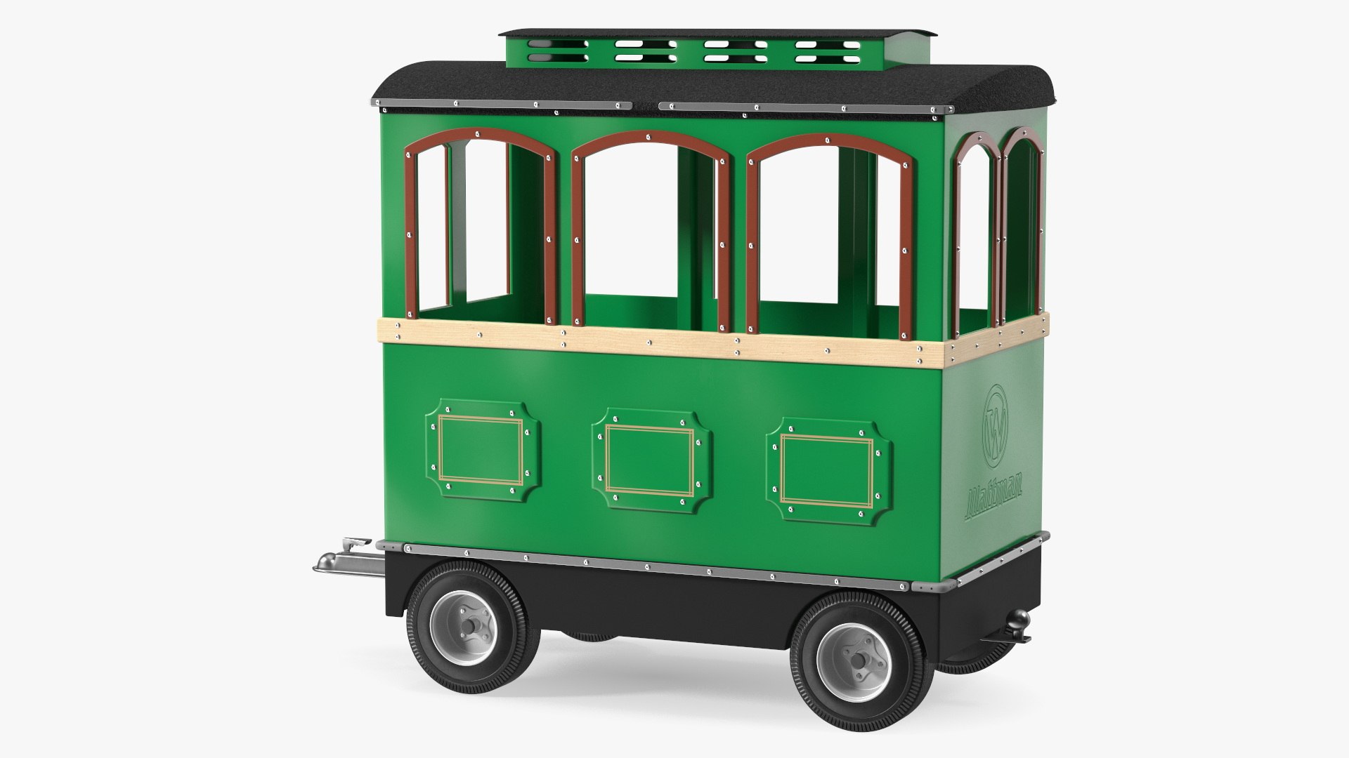 Green Railway Carriage Mini Express 3D model preview