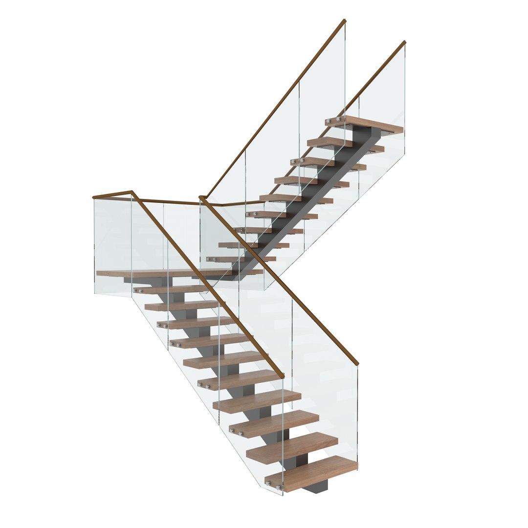 3D Steel Floating Stairs model - TurboSquid 2168648