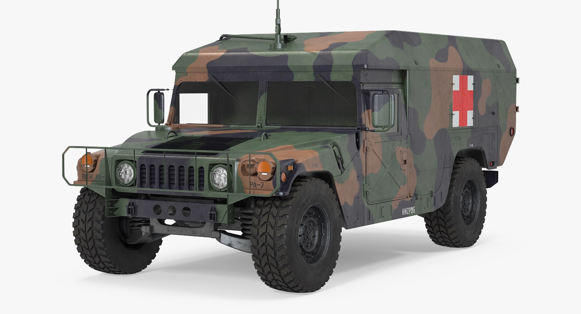 Mini Ambulance Military Car 3d Model