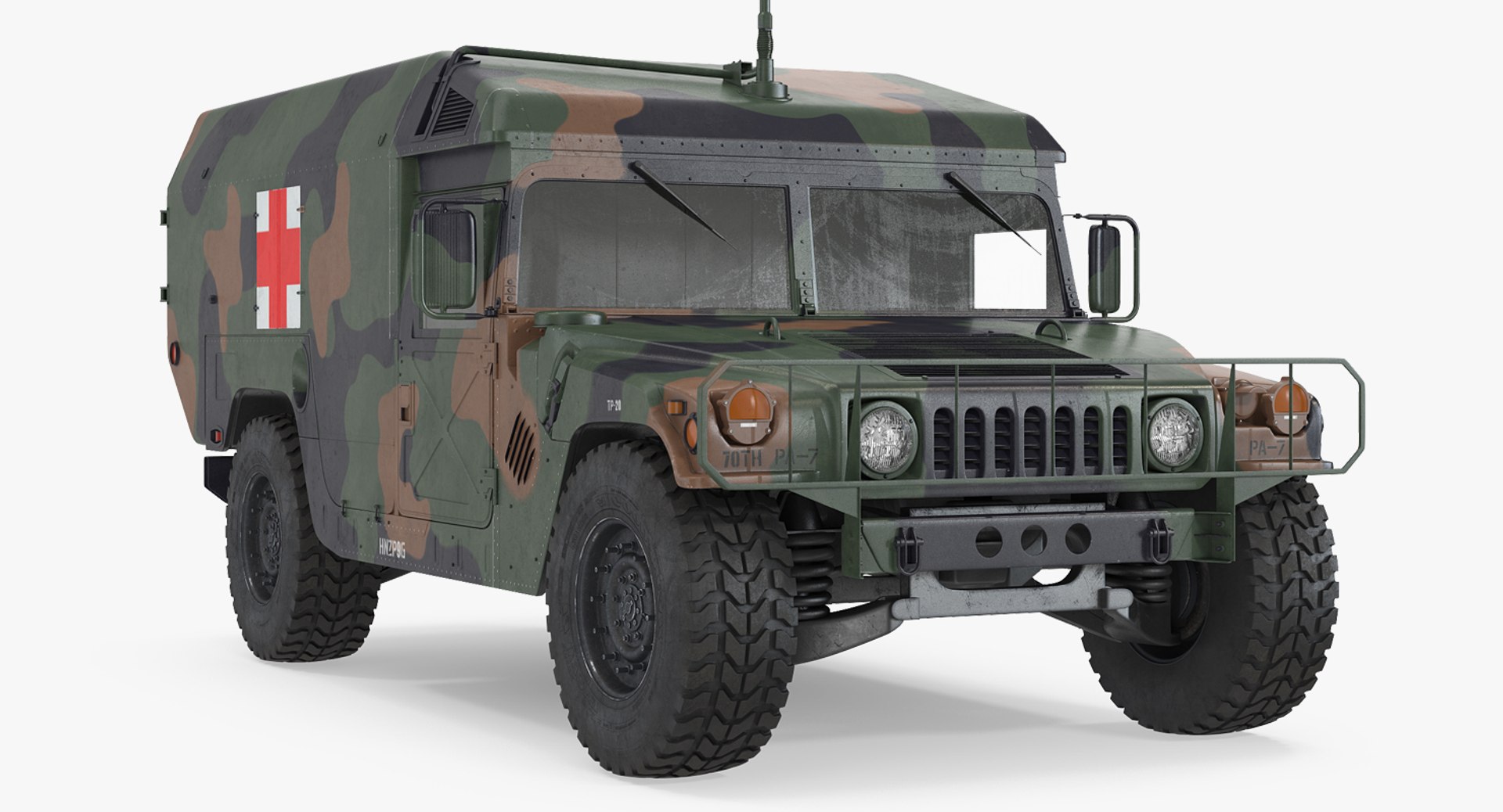 mini ambulance military car 3d model