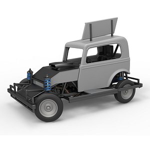 New Zealand Ministock car while turning Scale 1 to 25 3D model