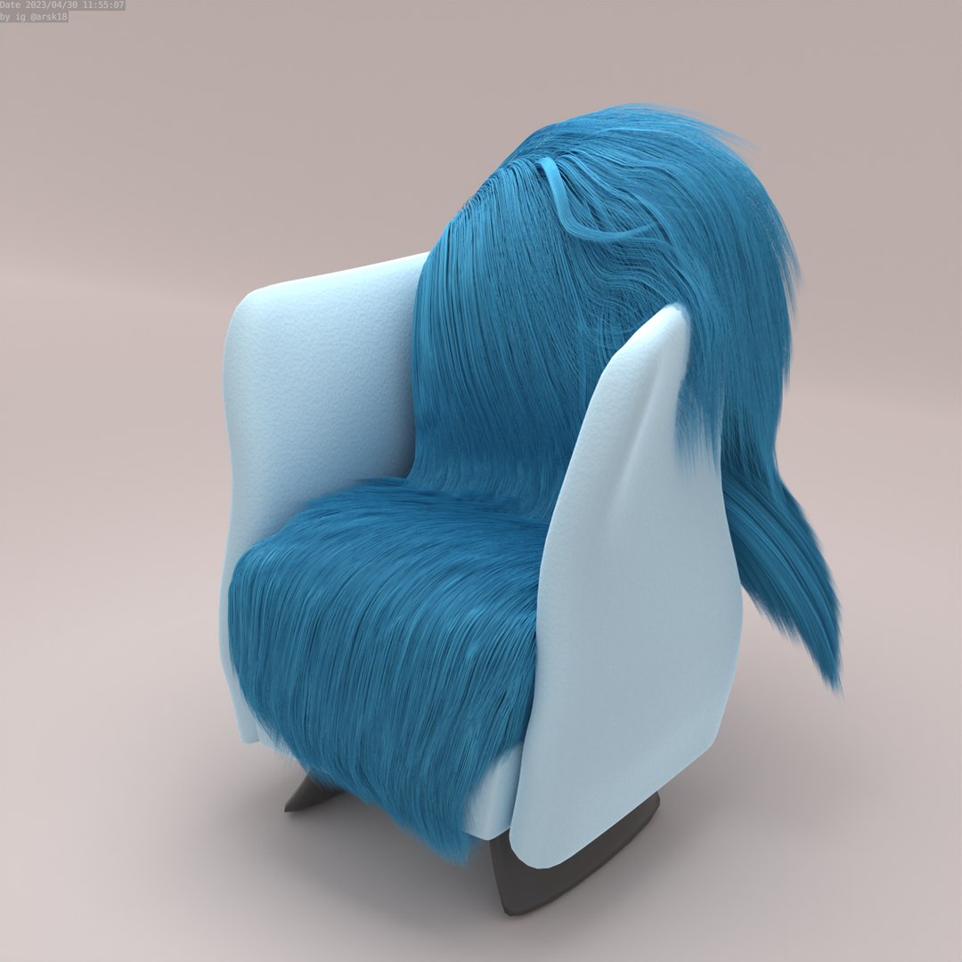 3D Hair Chair Cute armchair model TurboSquid 2064472