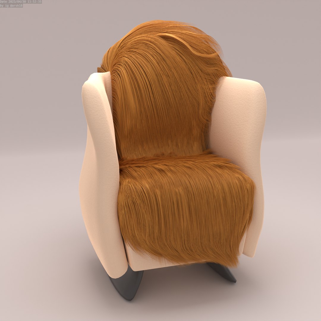 3D Hair Chair Cute armchair model TurboSquid 2064472