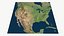 United States, Canada, Mexico, Alaska, Hawai realistic map pbr enviroment