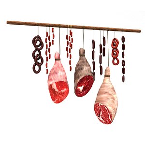 3D sausages meat eat model
