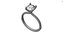 STL 3DM Print Ready Women Diamond Ring Lightweight Printable