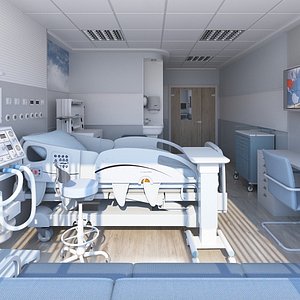 3D medical patient room model