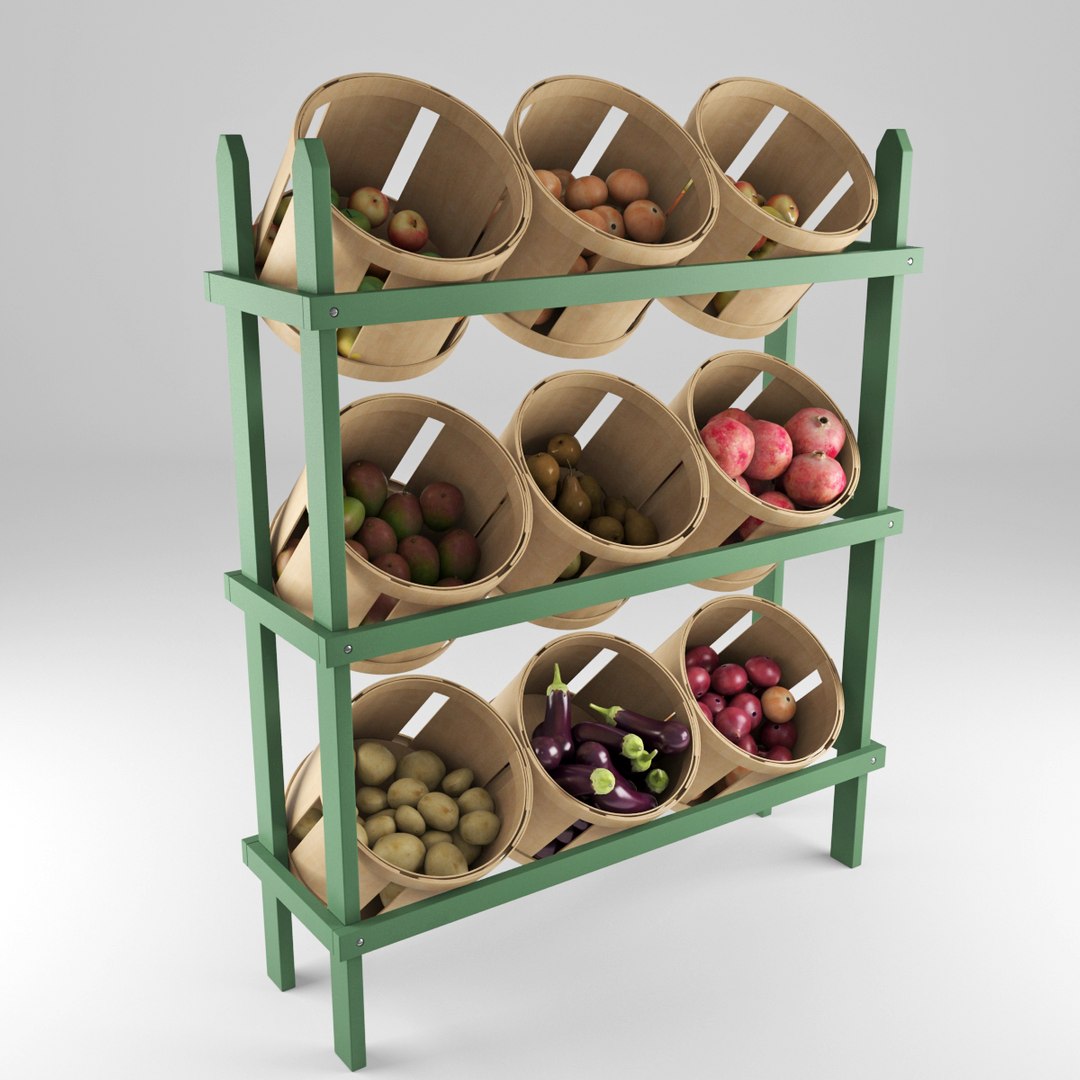 3d Wood Basket Display
