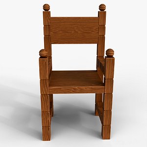 3D Decorative Wooden Chair model