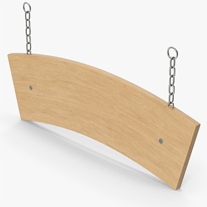 3D Wooden Signboard model