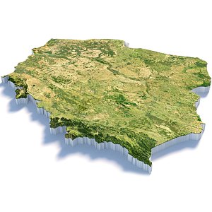 3D Poland Polska Terrain Map