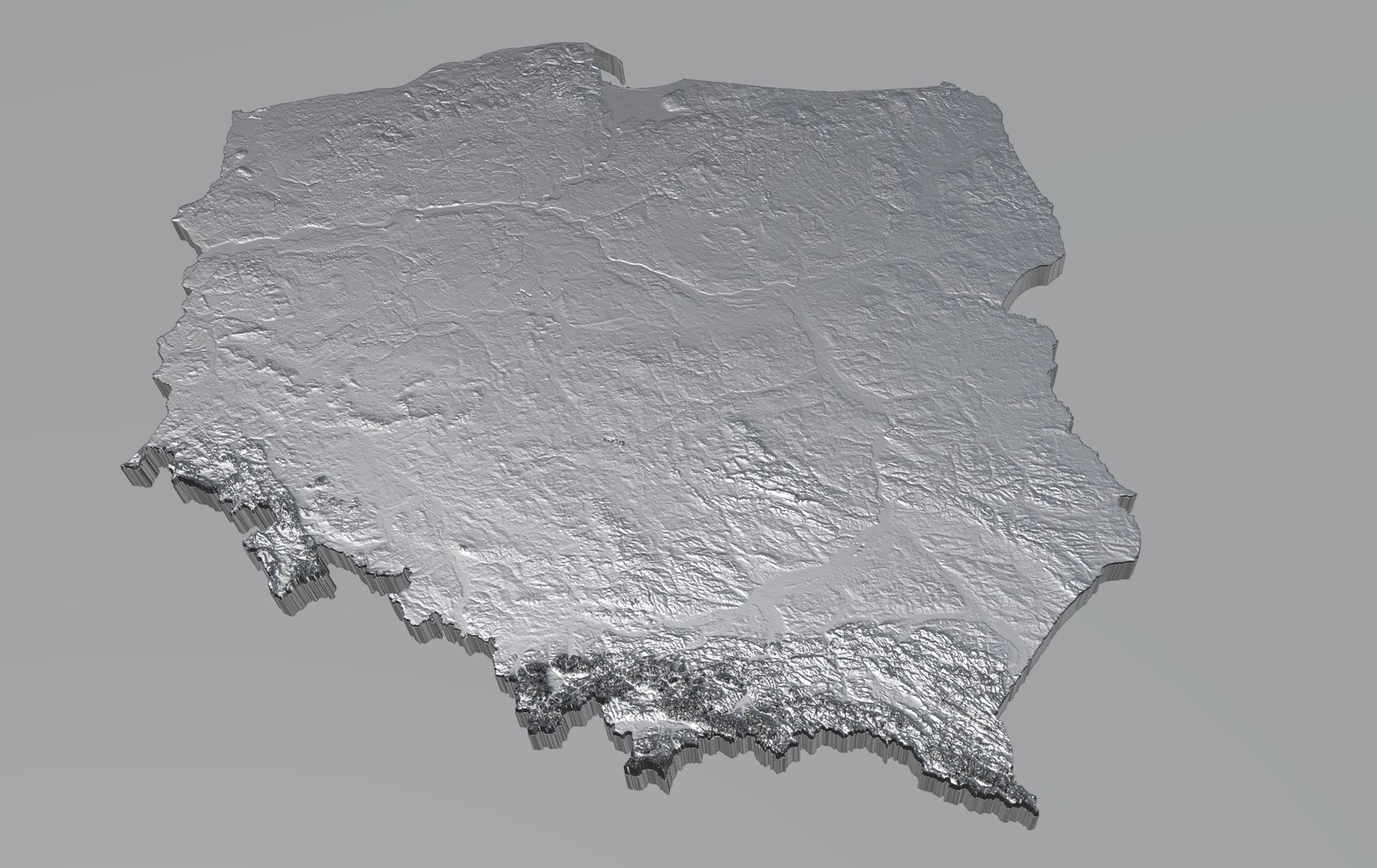 3D Poland Polska Terrain Map - TurboSquid 2336671