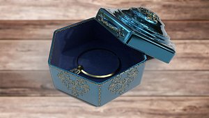 3D model Vintage retro jewelry box PBR low-poly 3D model