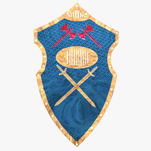 Medieval Knight Shield Emblem 3D Model PBR Low Poly model