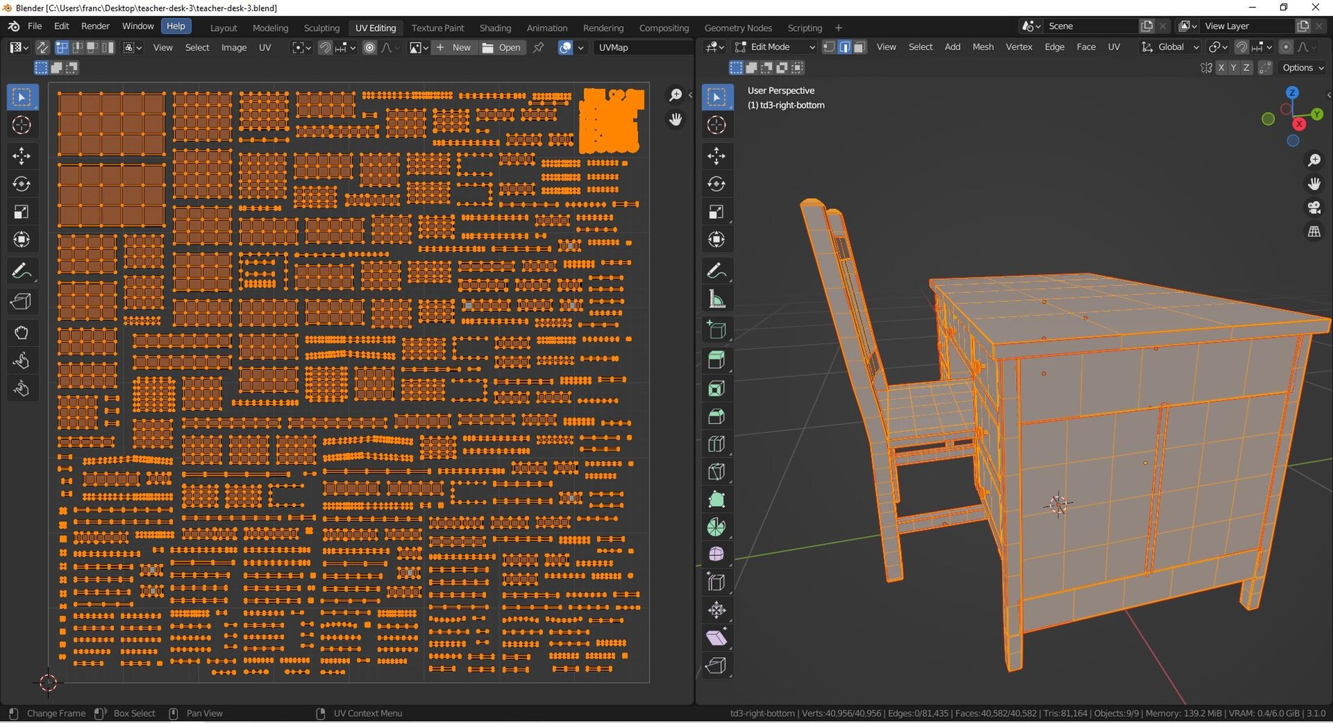 Teacher Desk 3 3D Model - TurboSquid 1928563