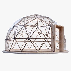 Glass Geodesic Dome V3 3D model