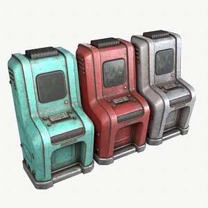 Sci-Fi Console PBR Space Exploration Control Center Low-poly 3D model