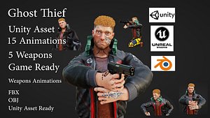 Ghost Thief Game Character Asset
