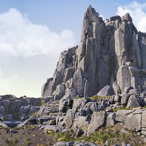 3D model Realistic Looking Cliff and Rock Pack 01
