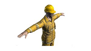 3D Man firefighter 2 model