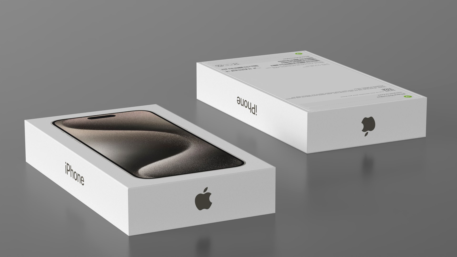 3D Apple IPhone 15 Pro Max Natural Titanium Packaging Box Model