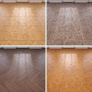 3D Parquet - Laminate - Wooden floor 4 in 1 model