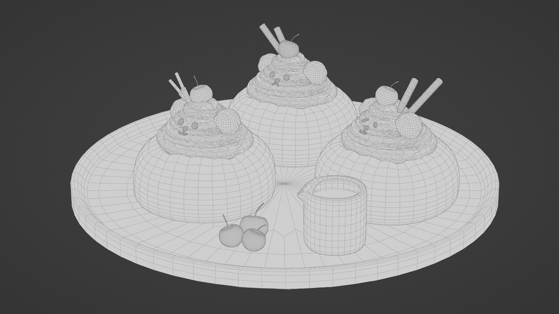 3D Model Cutie Bear Bread Cream TurboSquid 1967670