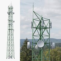 Antenna Tower with Parabolic Units Simplified
