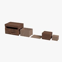 Wooden Shipping Crate Set - 4 Crates Closed Open and Damaged