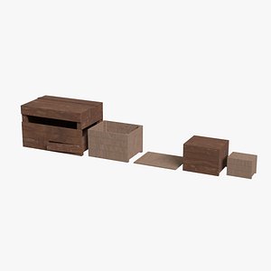 Wooden Shipping Crate Set - 4 Crates Closed Open and Damaged