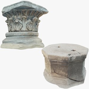 Ancient Column Parts Collection V1 3D
