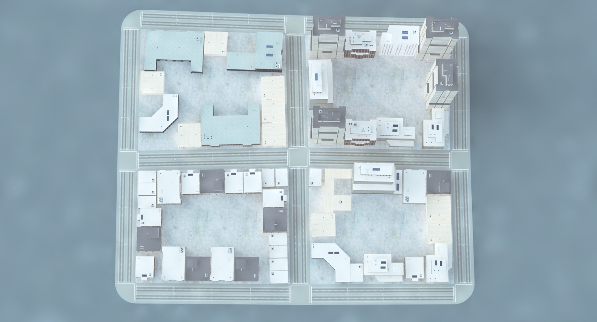 3d buildings block model
