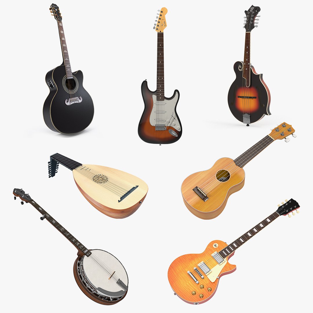 Stringed Instruments 3D Models Collection 2 3D model preview