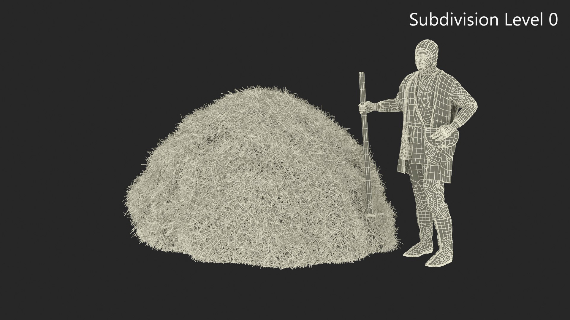 3D Medieval Peasant With Hay Model - TurboSquid 2376332