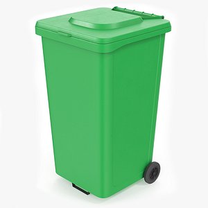 3D Wheeled Trash Can