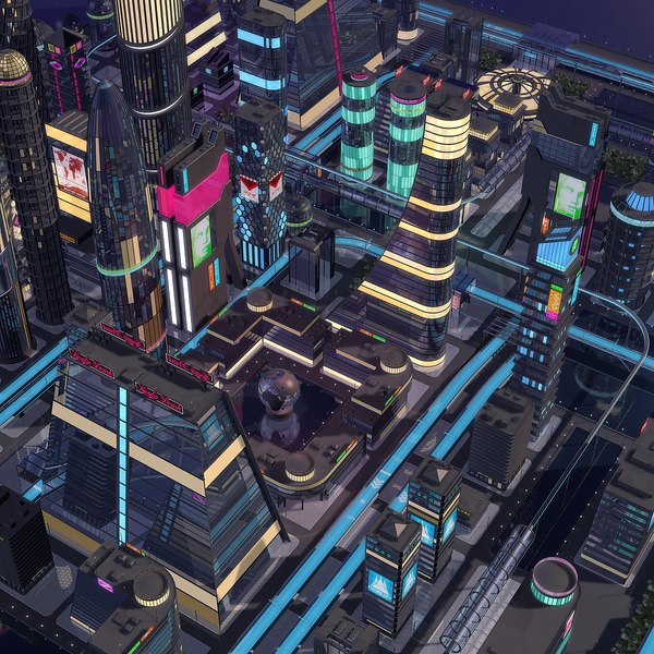 3D city night model