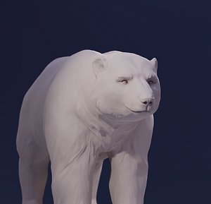 3D Polar bear semi-stylized sculpt model